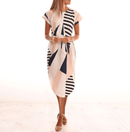 Printed Asymmetrical Midi Dress