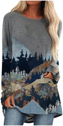 Plus Size Berg Bedrukte Sweatshirts