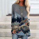 Plus Size Berg Bedrukte Sweatshirts