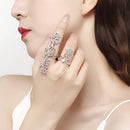 Multiple Finger Stack Knuckle Band Crystal Ring 