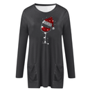 Wijn & kerstmuts Sweatshirt voor vrouwen
