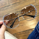 Rammeløse Rhinestone Solbriller
