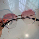 Rammeløse Rhinestone Solbriller