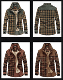 Flannel checked winter coat