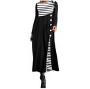 Vrouwen Streep Lange Mouwen Patchwork Jurk