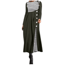 Vrouwen Streep Lange Mouwen Patchwork Jurk
