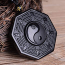 Obsidian Yin Yang Halskæde