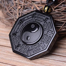 Obsidian Yin Yang Halskæde