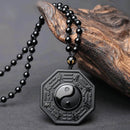 Obsidian Yin Yang Halskæde